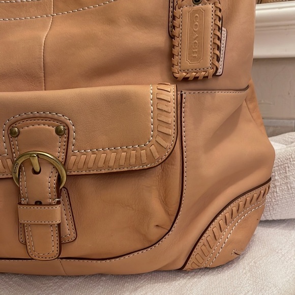 COACH - tan whipstitch satchel- F19018- NWT - Picture 4 of 17